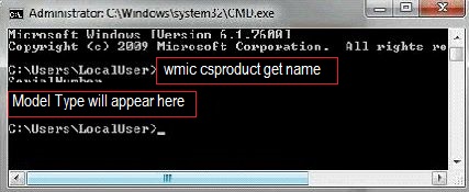 Type the command to find model name