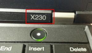 The product name is printed on the LCD Bezel of the lenovo laptop.