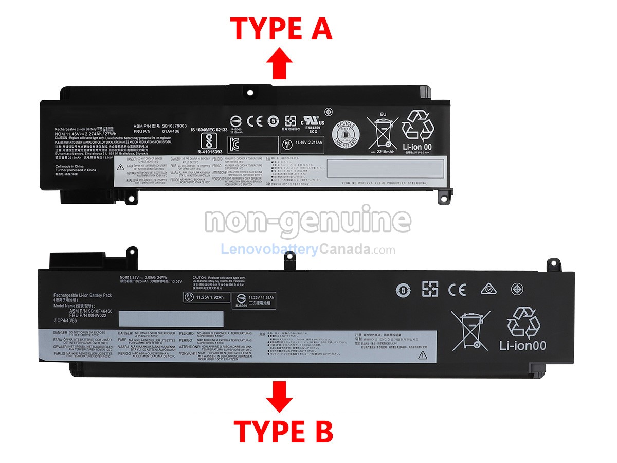 Replacement battery for Lenovo ThinkPad T470S 20HF0002