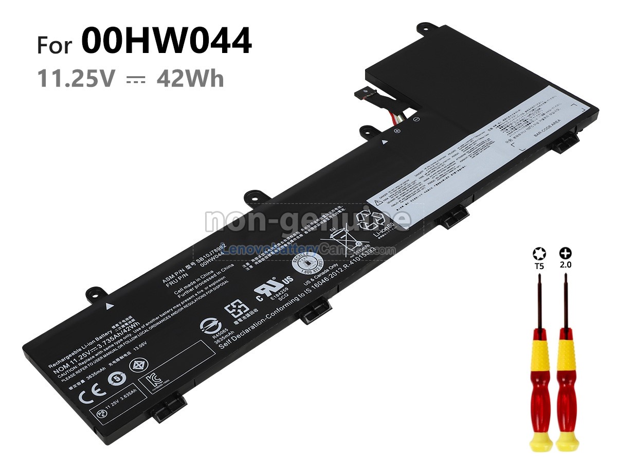 Replacement battery for Lenovo 00HW044