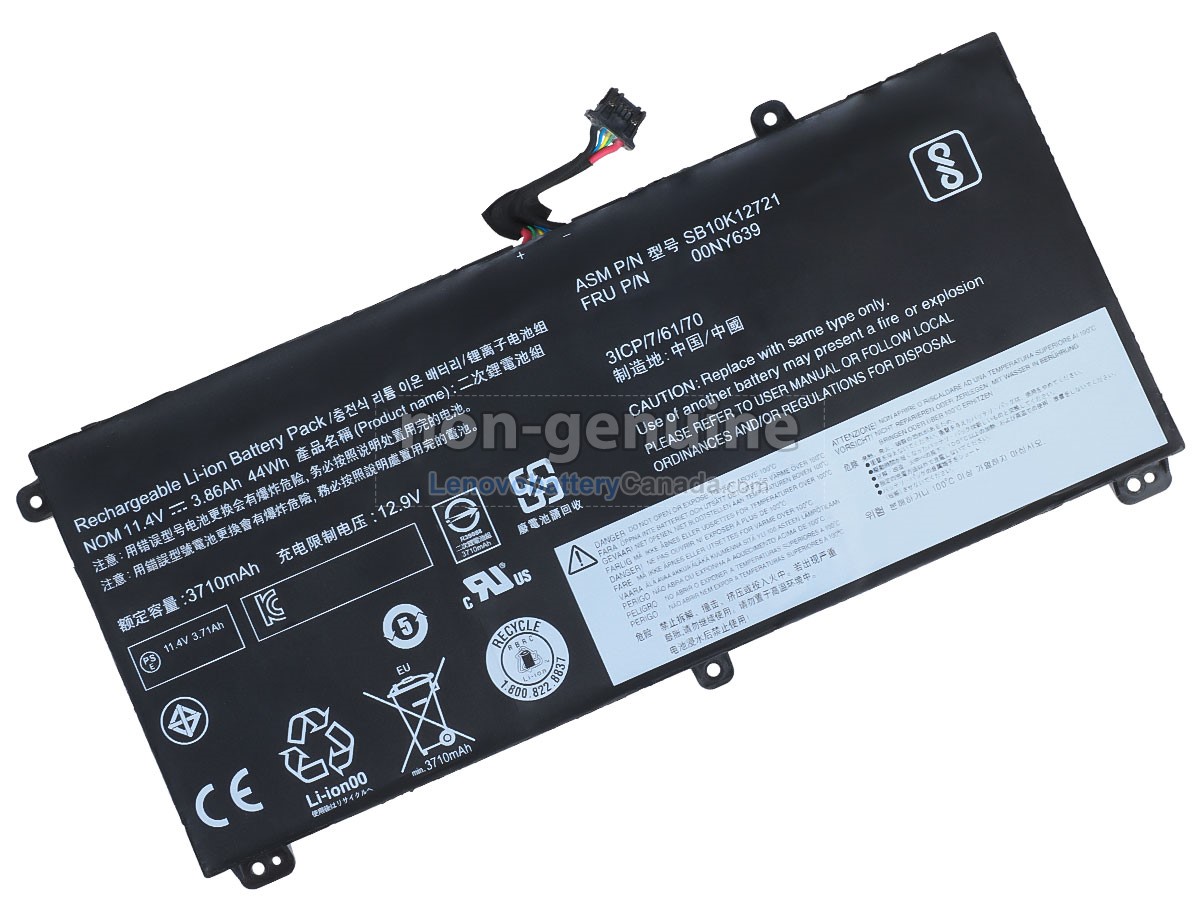 Replacement battery for Lenovo SB10K12721
