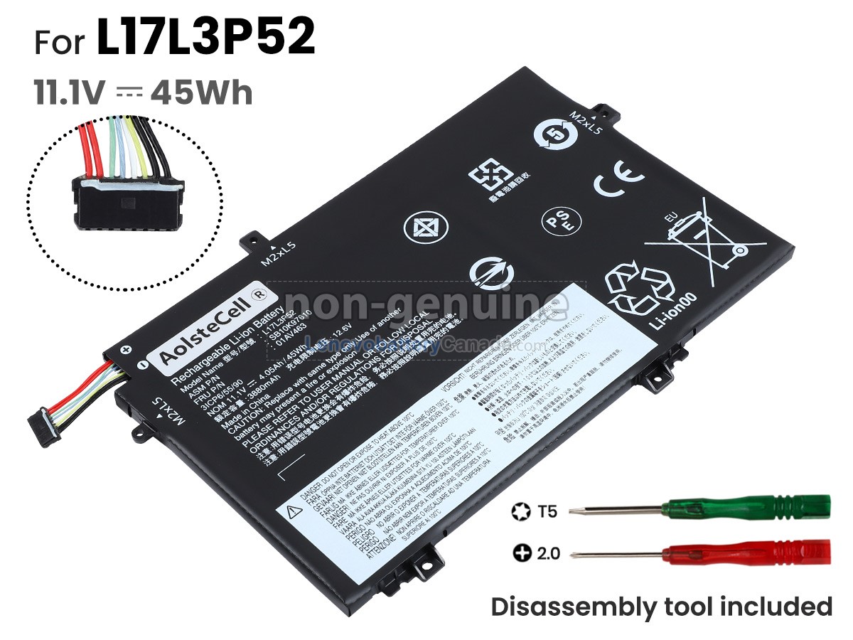 Replacement battery for Lenovo SB10K97613