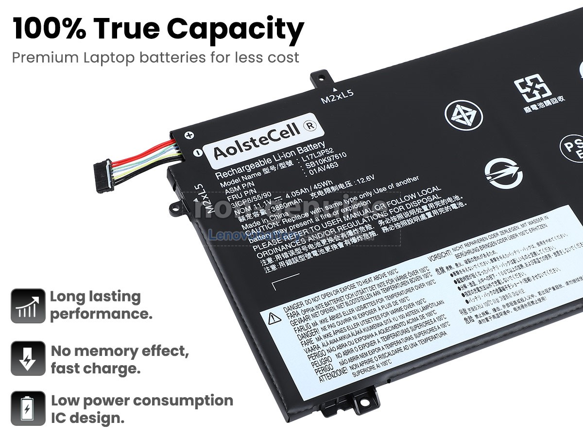 Replacement battery for Lenovo 01AV463