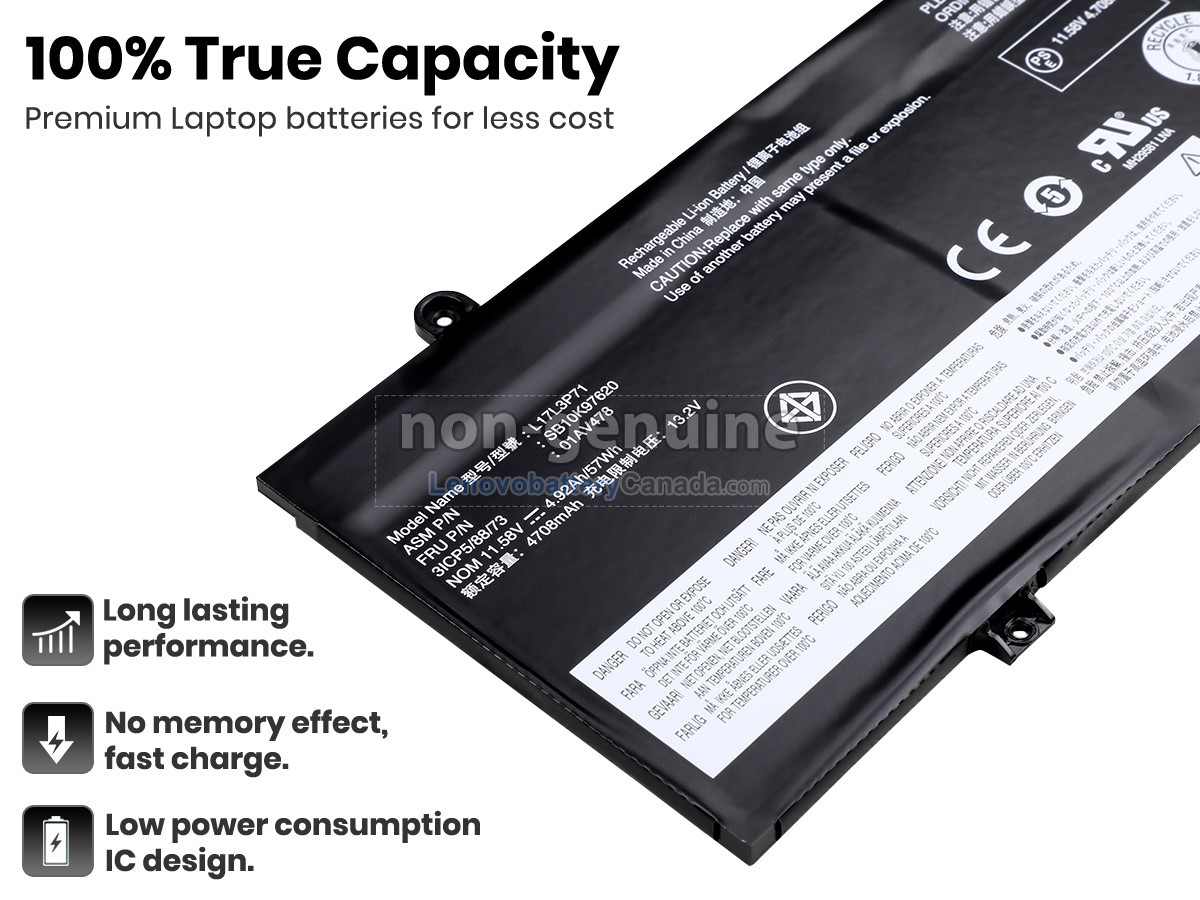 Replacement battery for Lenovo ThinkPad T480S-20L7001VGE