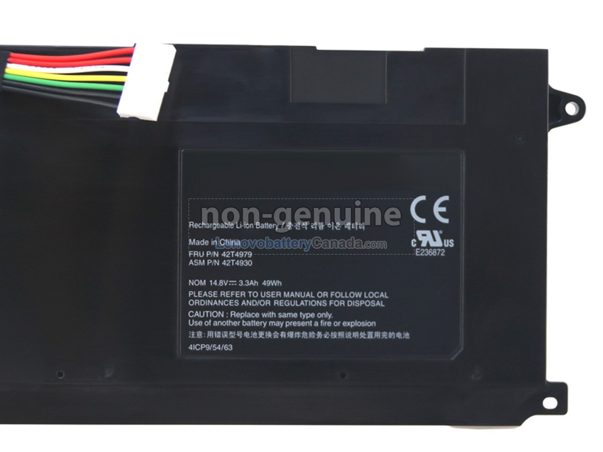Replacement battery for Lenovo 42T4979