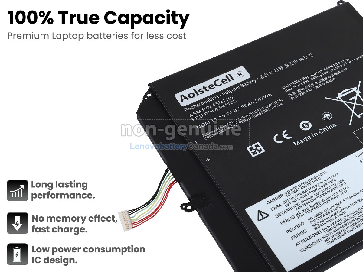 Replacement battery for Lenovo 45N1103