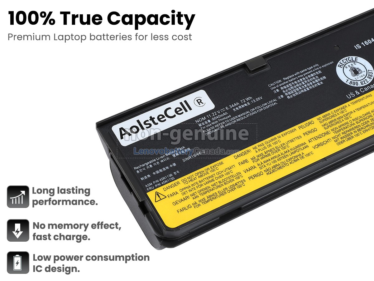 Replacement battery for Lenovo ThinkPad X250