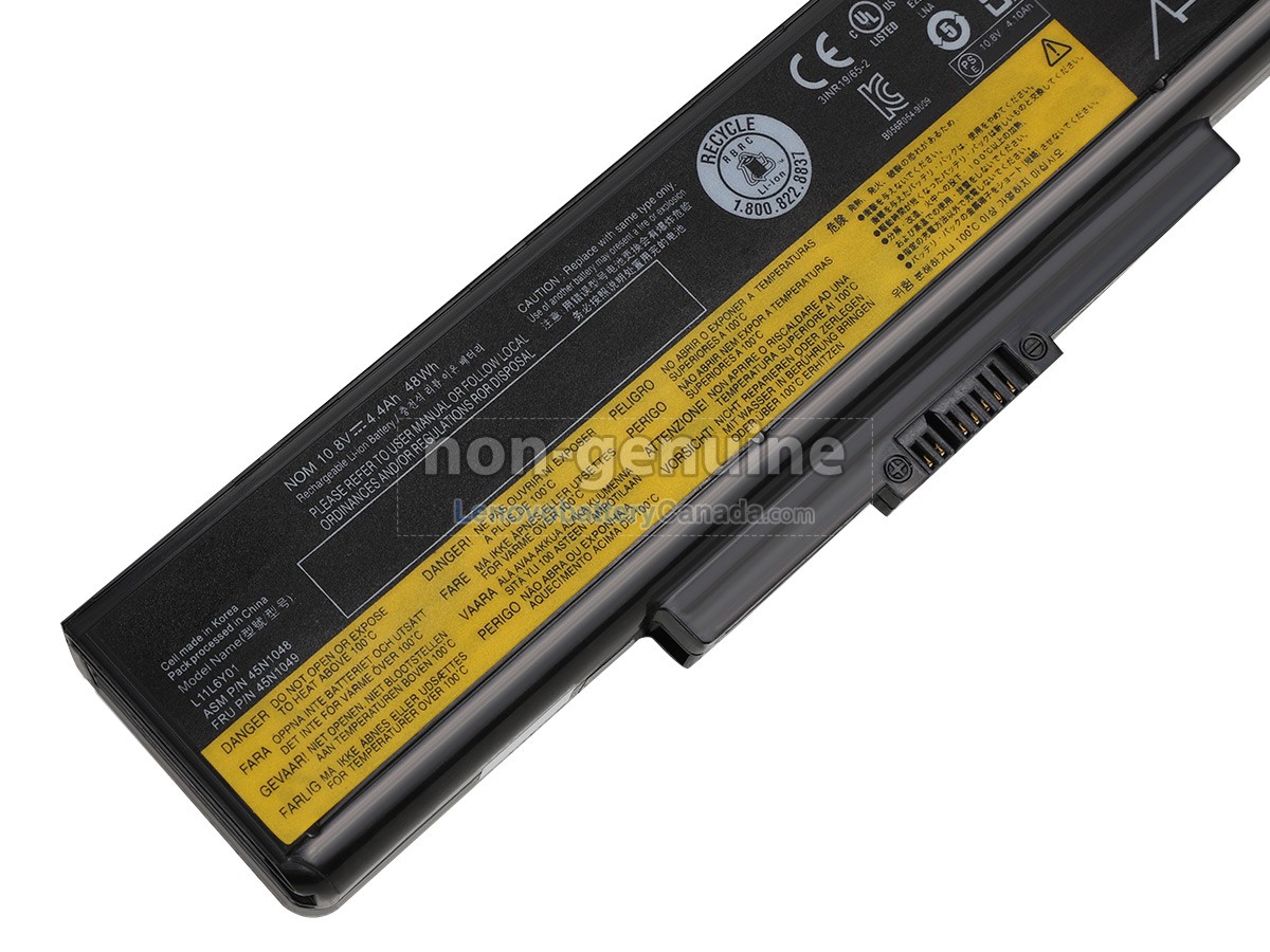 Replacement battery for Lenovo 45N1043