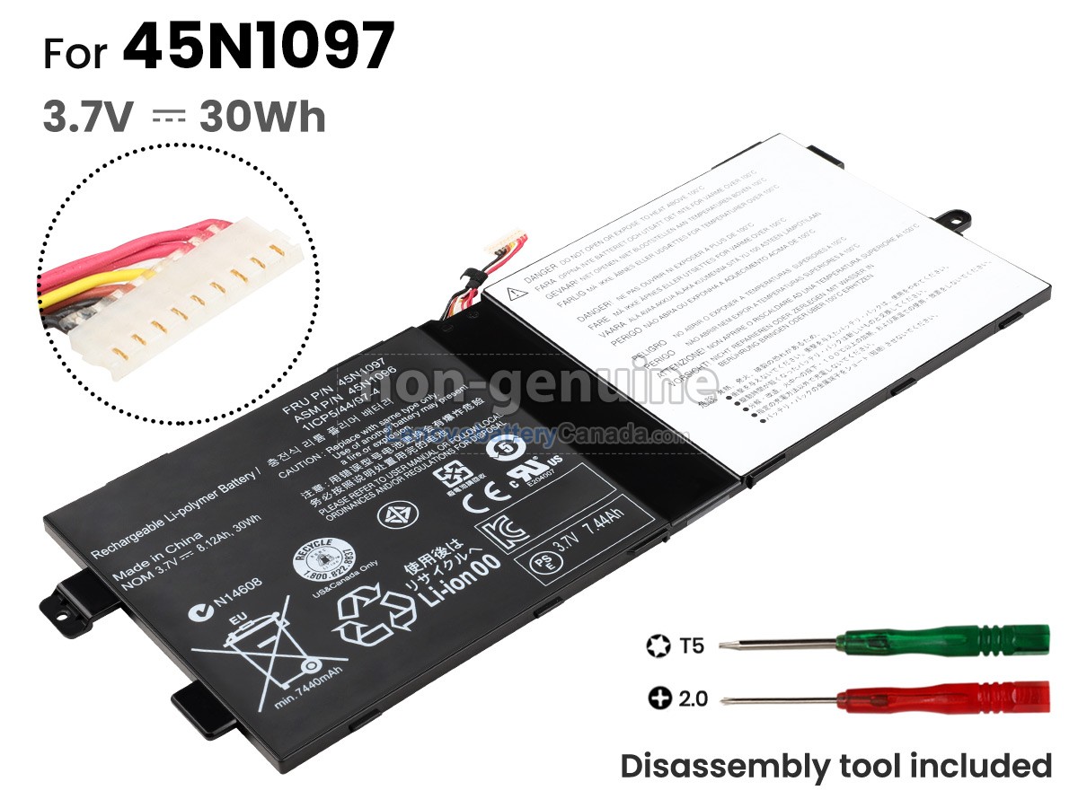 Replacement battery for Lenovo 45N1720