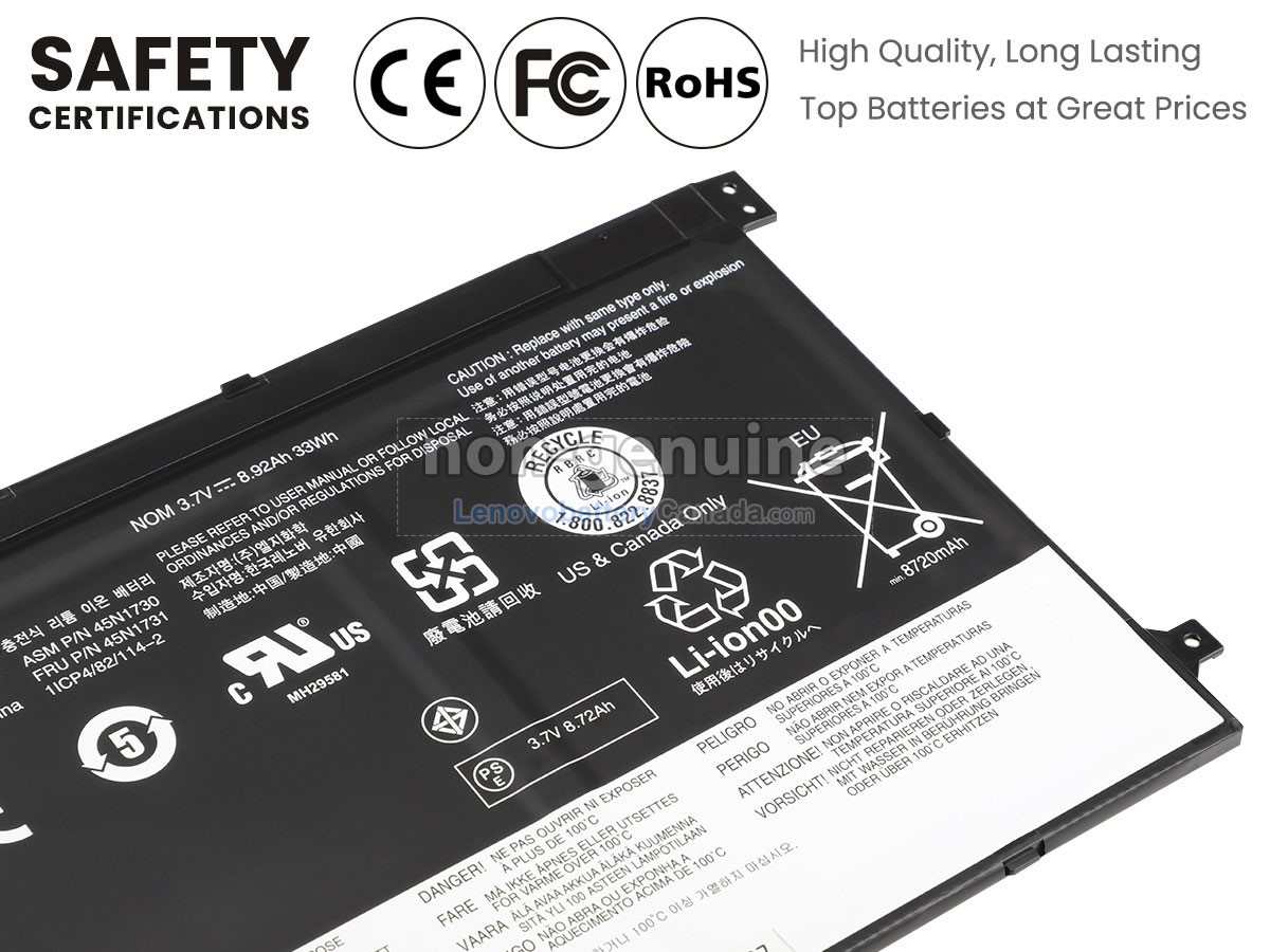 Replacement battery for Lenovo 45N1728(1ICP4/83/113-2)