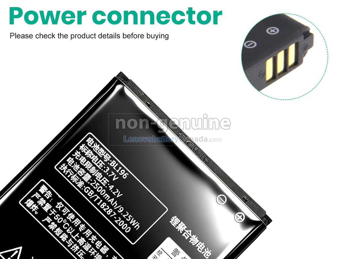 Replacement battery for Lenovo BL196