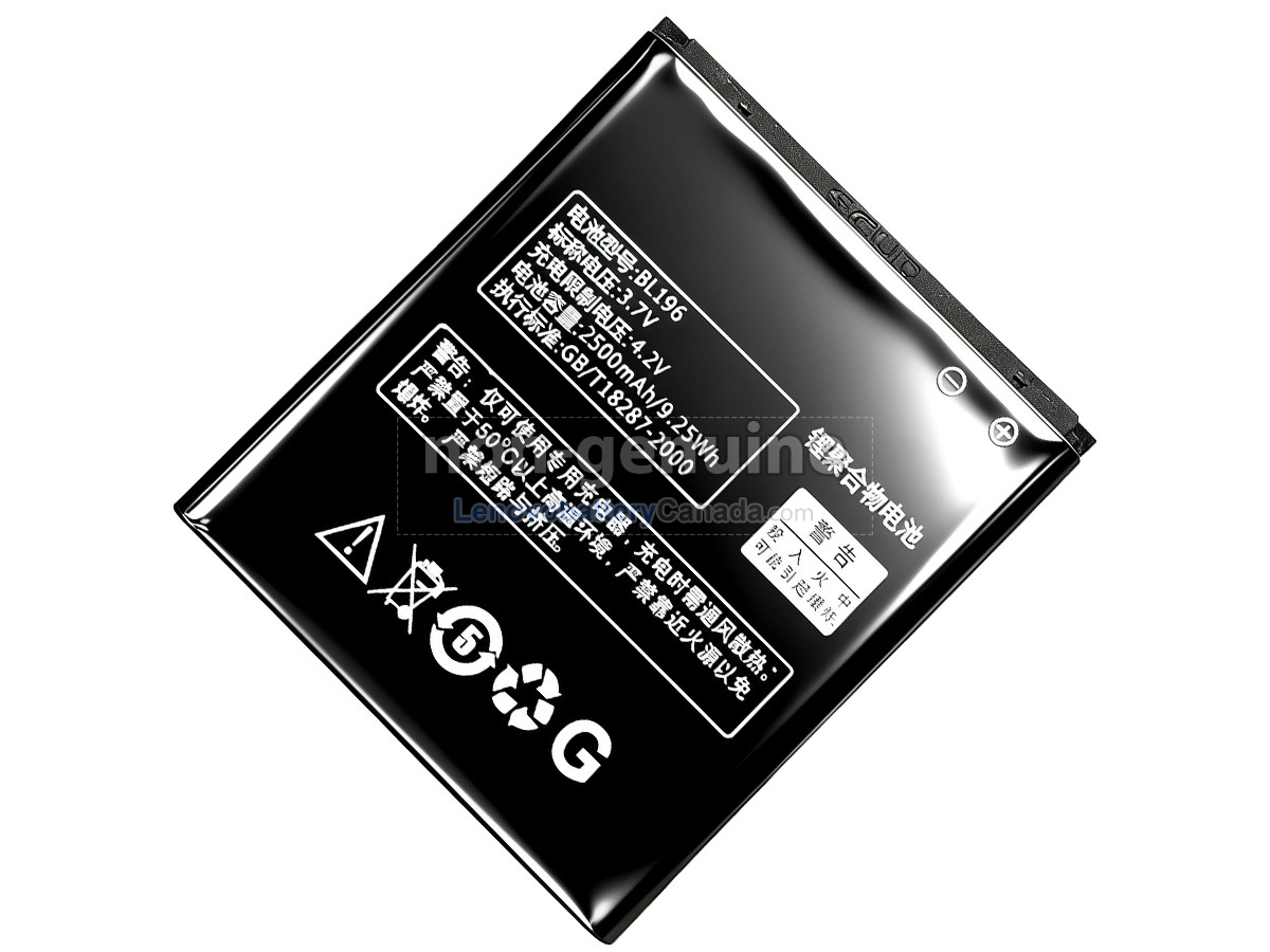 Replacement battery for Lenovo BL196