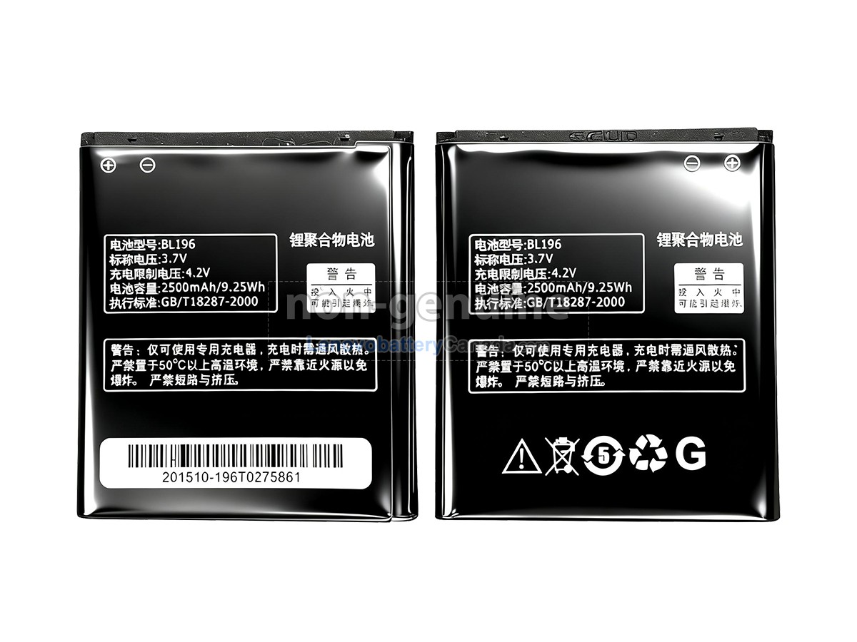 Replacement battery for Lenovo BL196