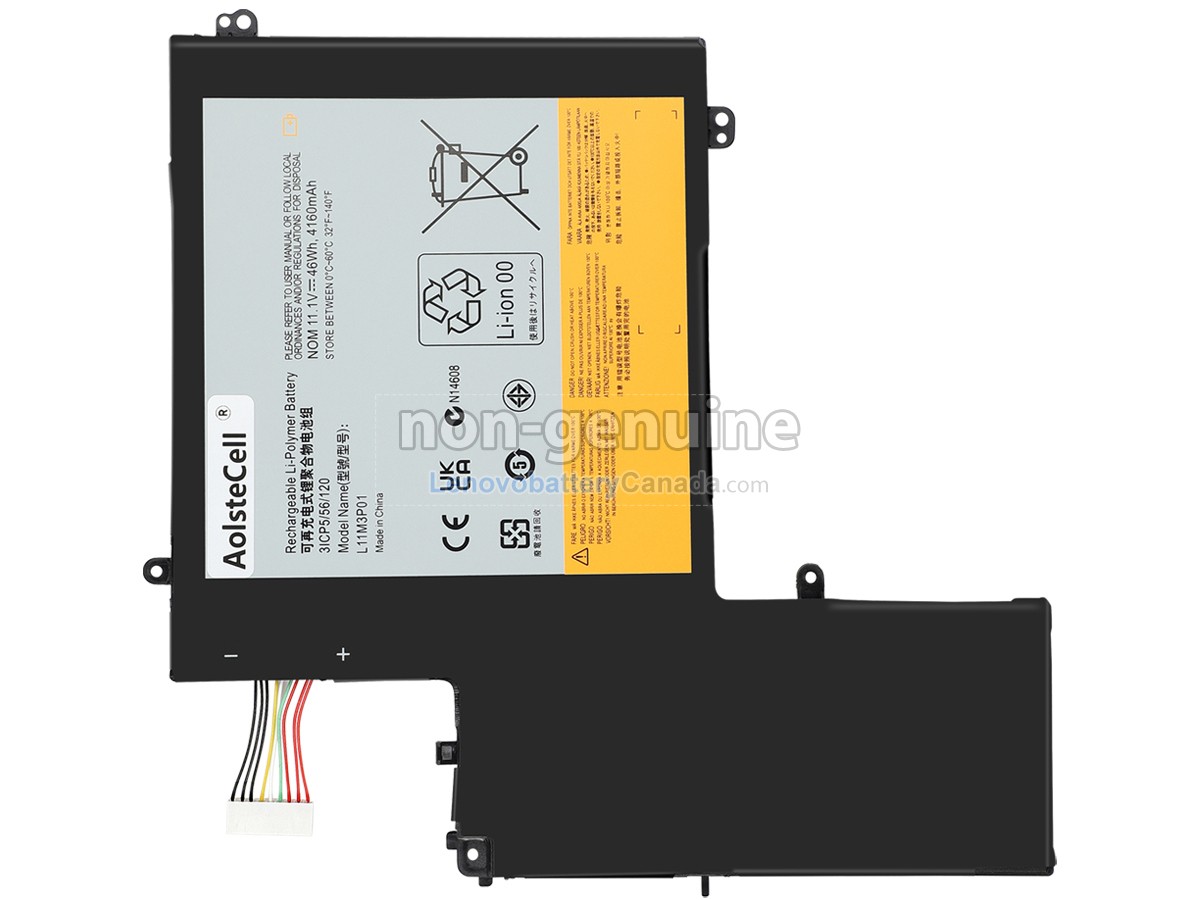 Replacement battery for Lenovo L11M3P01(3ICP5/56/120)
