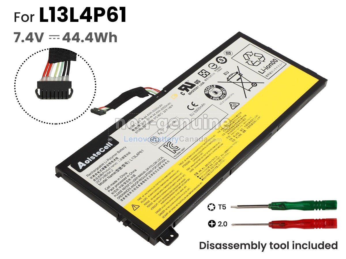 Replacement battery for Lenovo L13L4P61(2ICP3/86/94-2)