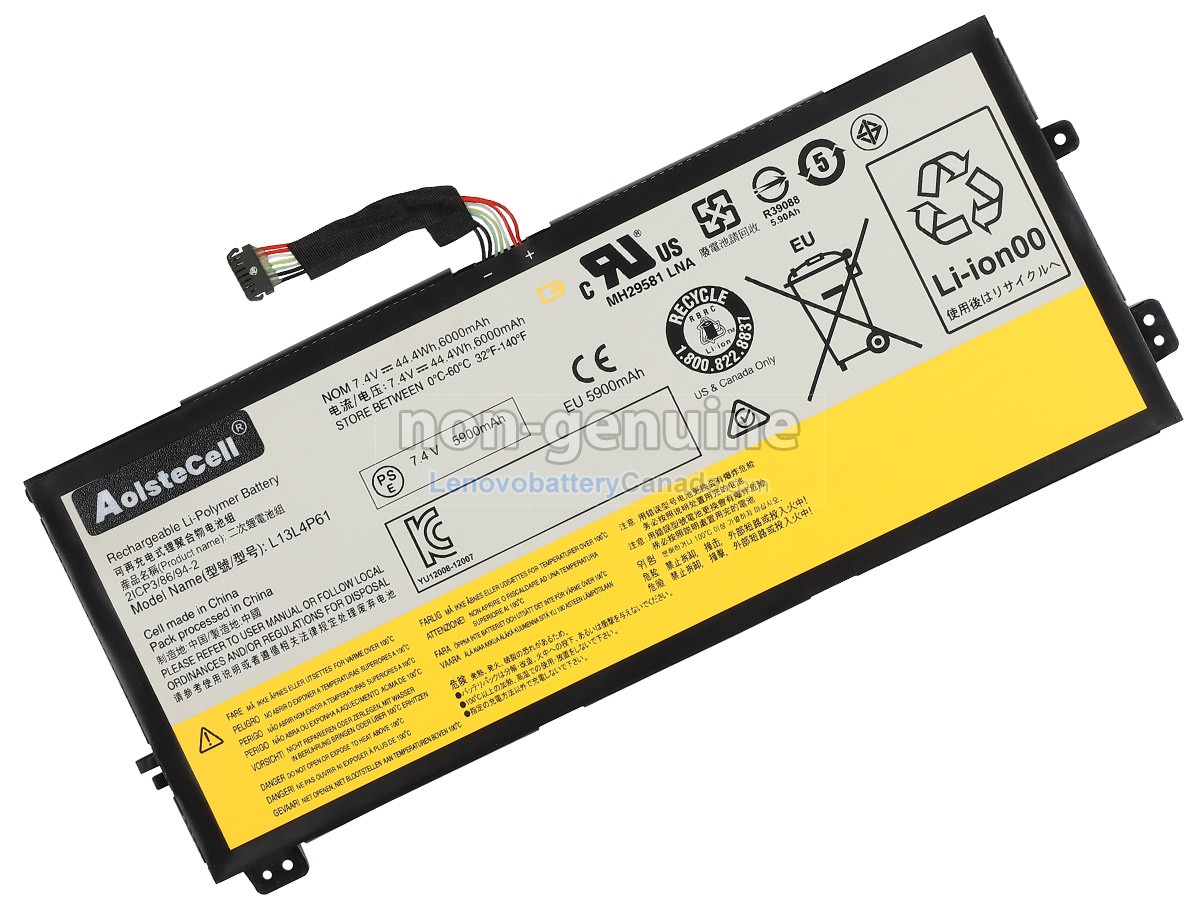 Replacement battery for Lenovo L13L4P61(2ICP3/86/94-2)