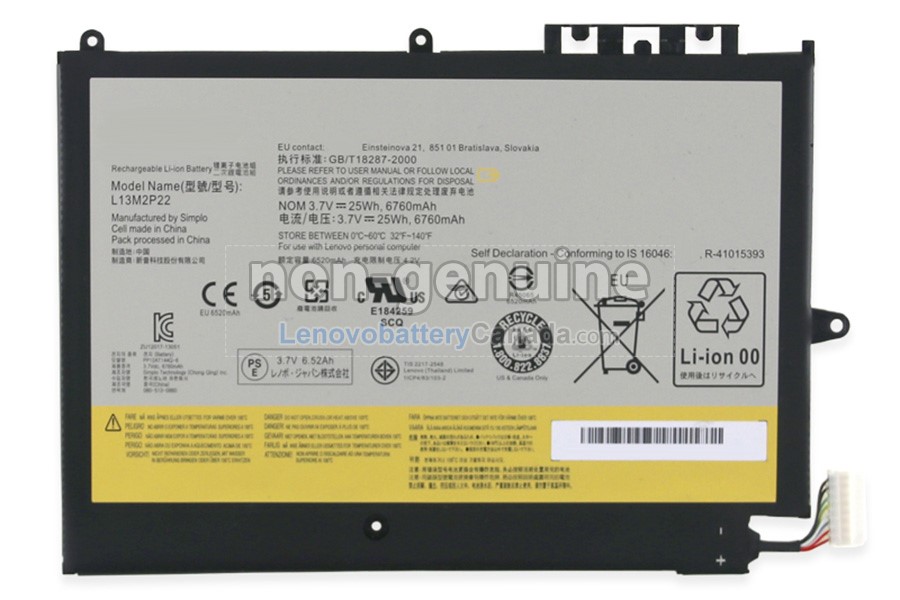 Replacement battery for Lenovo L13M2P22