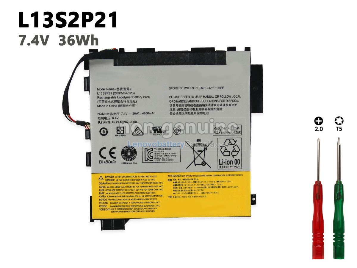 Replacement battery for Lenovo L13S2P21