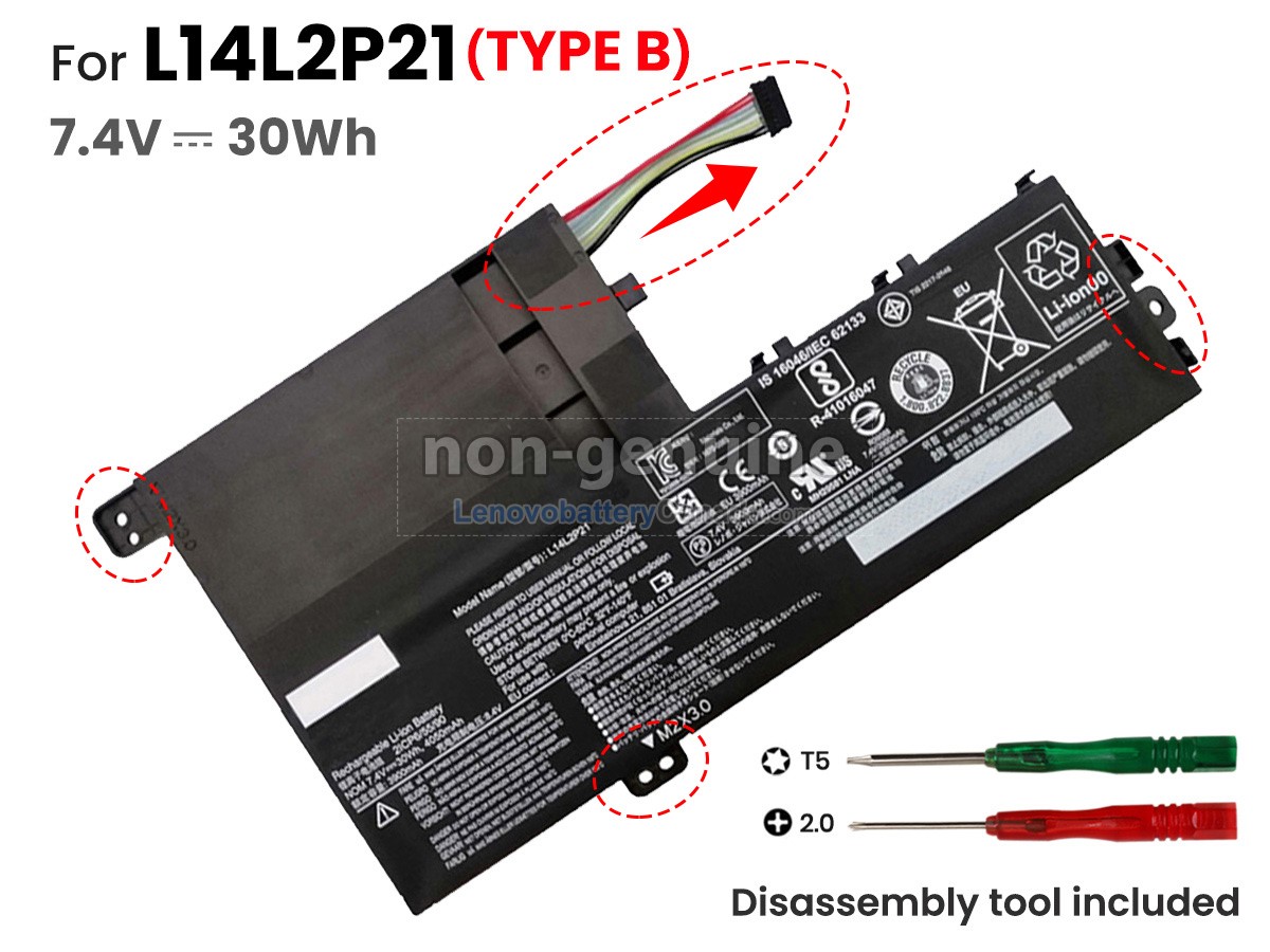 Replacement battery for Lenovo IdeaPad 300S-14ISK