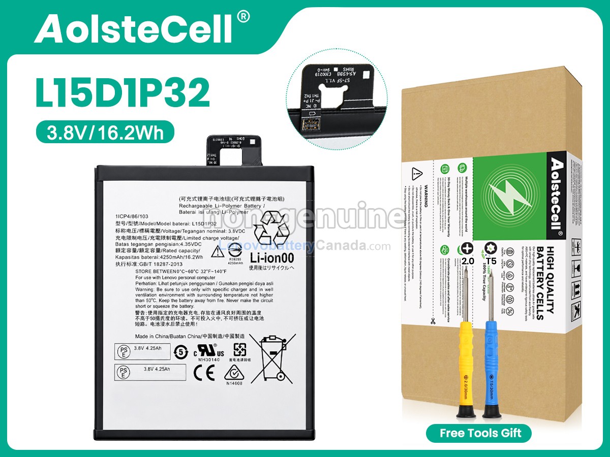 Replacement battery for Lenovo L15D1P32