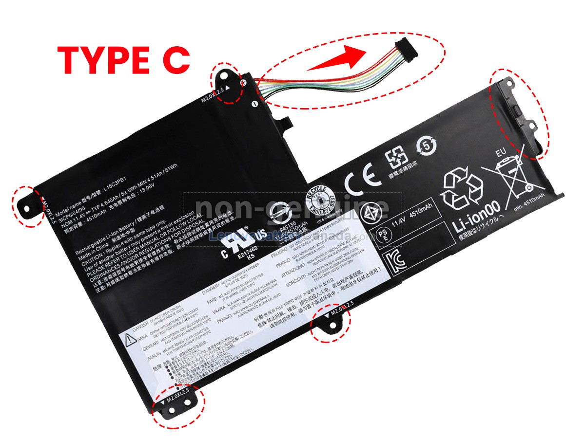 Replacement battery for Lenovo IdeaPad 330S-14IKB-81F400R5GE