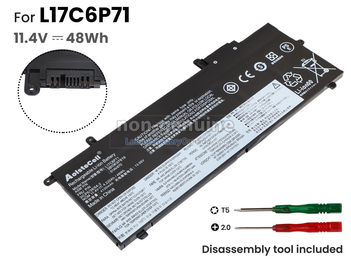 Replacement battery for Lenovo 01AV471