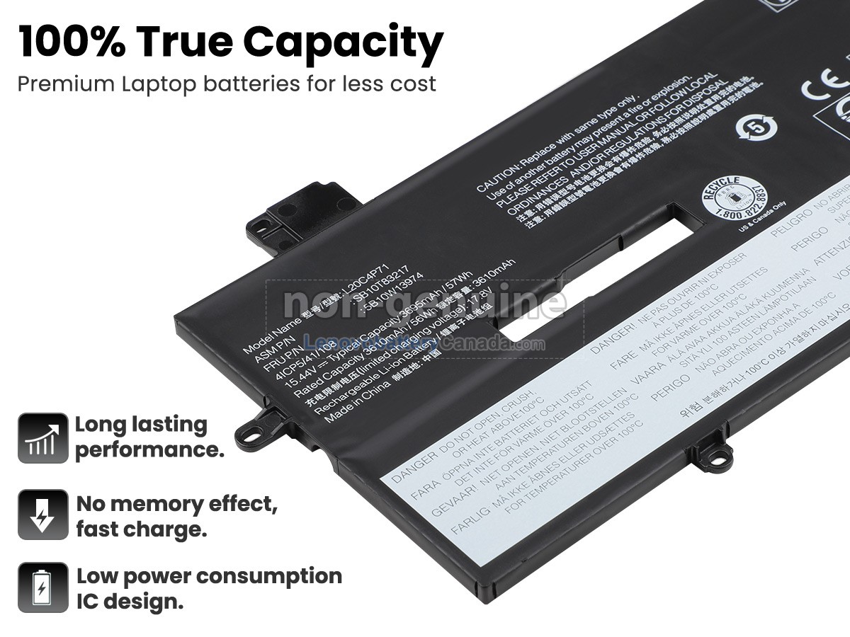 Replacement battery for Lenovo SB10T83218