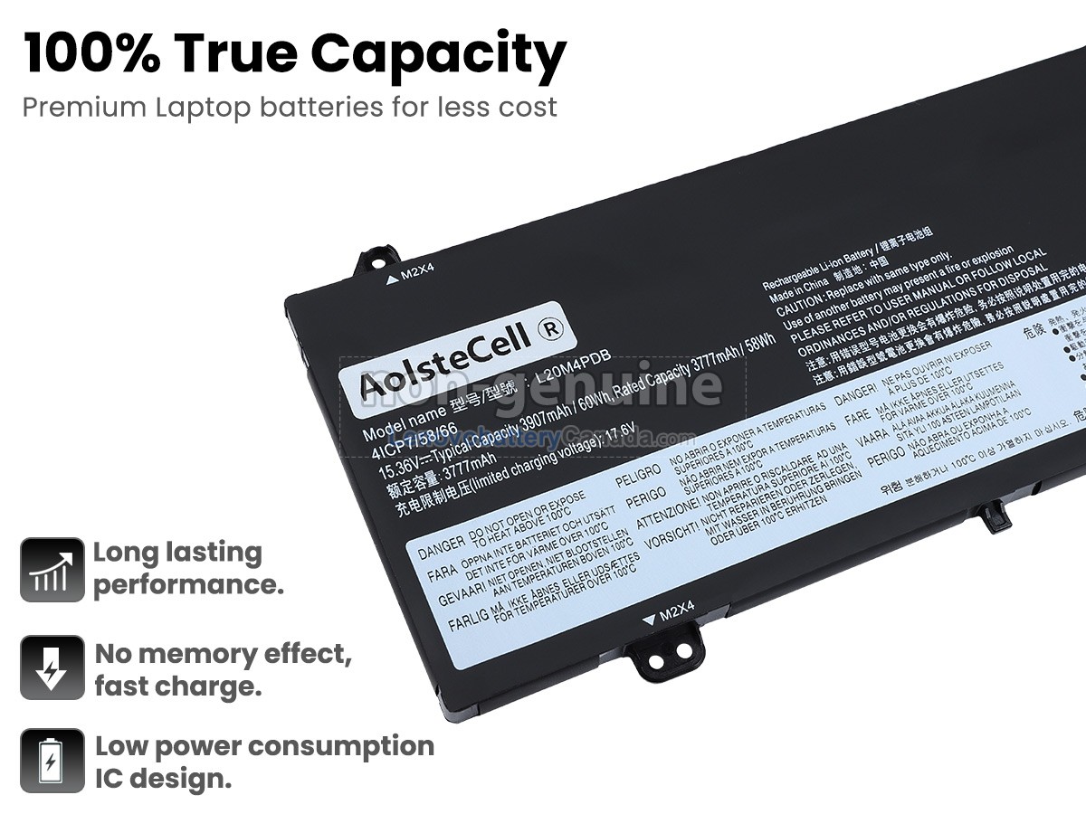 Replacement battery for Lenovo L20L4PDB