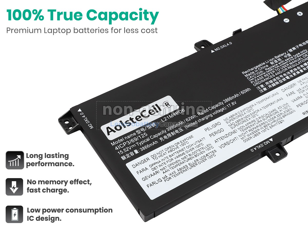 Replacement battery for Lenovo L21L4PD6(4ICP3/69/127)