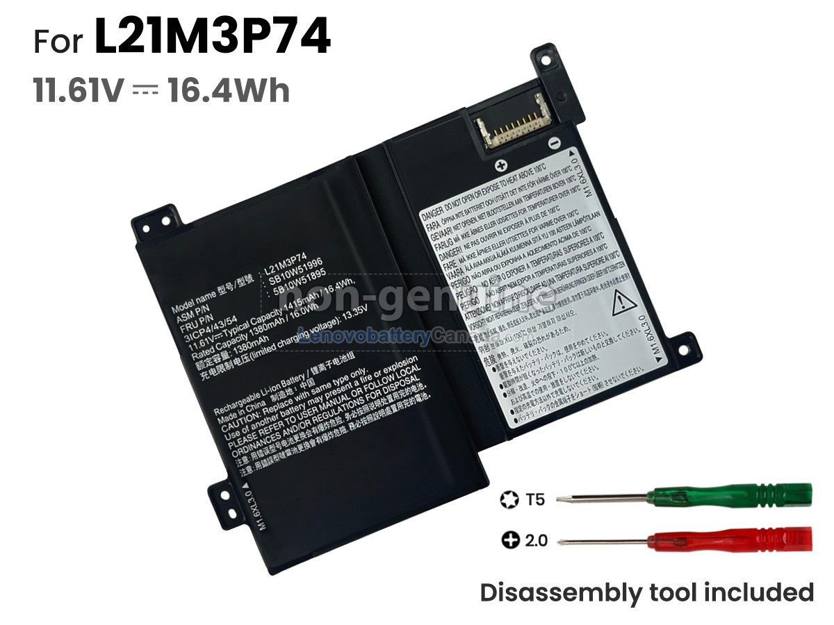 Replacement battery for Lenovo SB10W51996