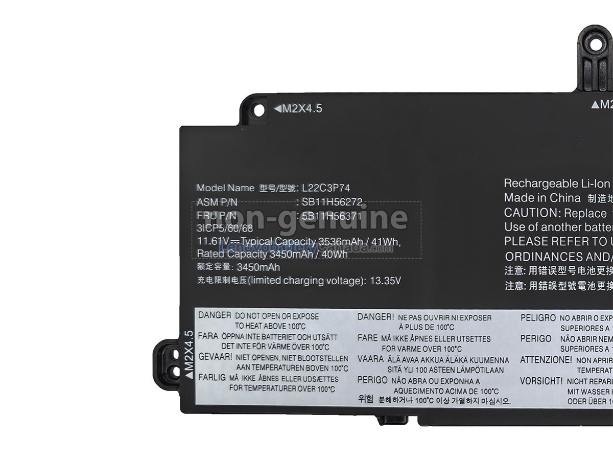 Replacement battery for Lenovo 5B11H56372