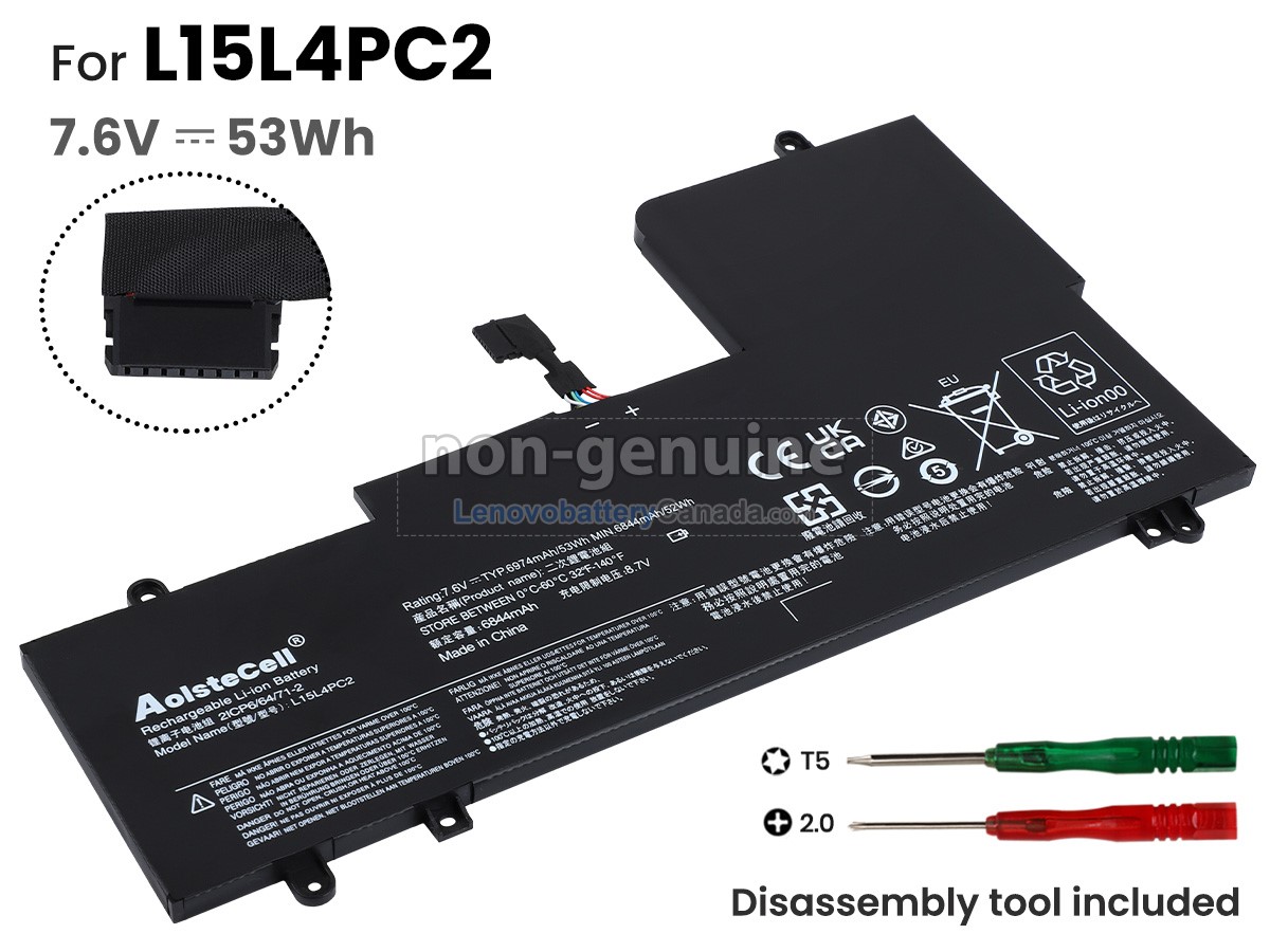 Replacement battery for Lenovo L15L4PC2