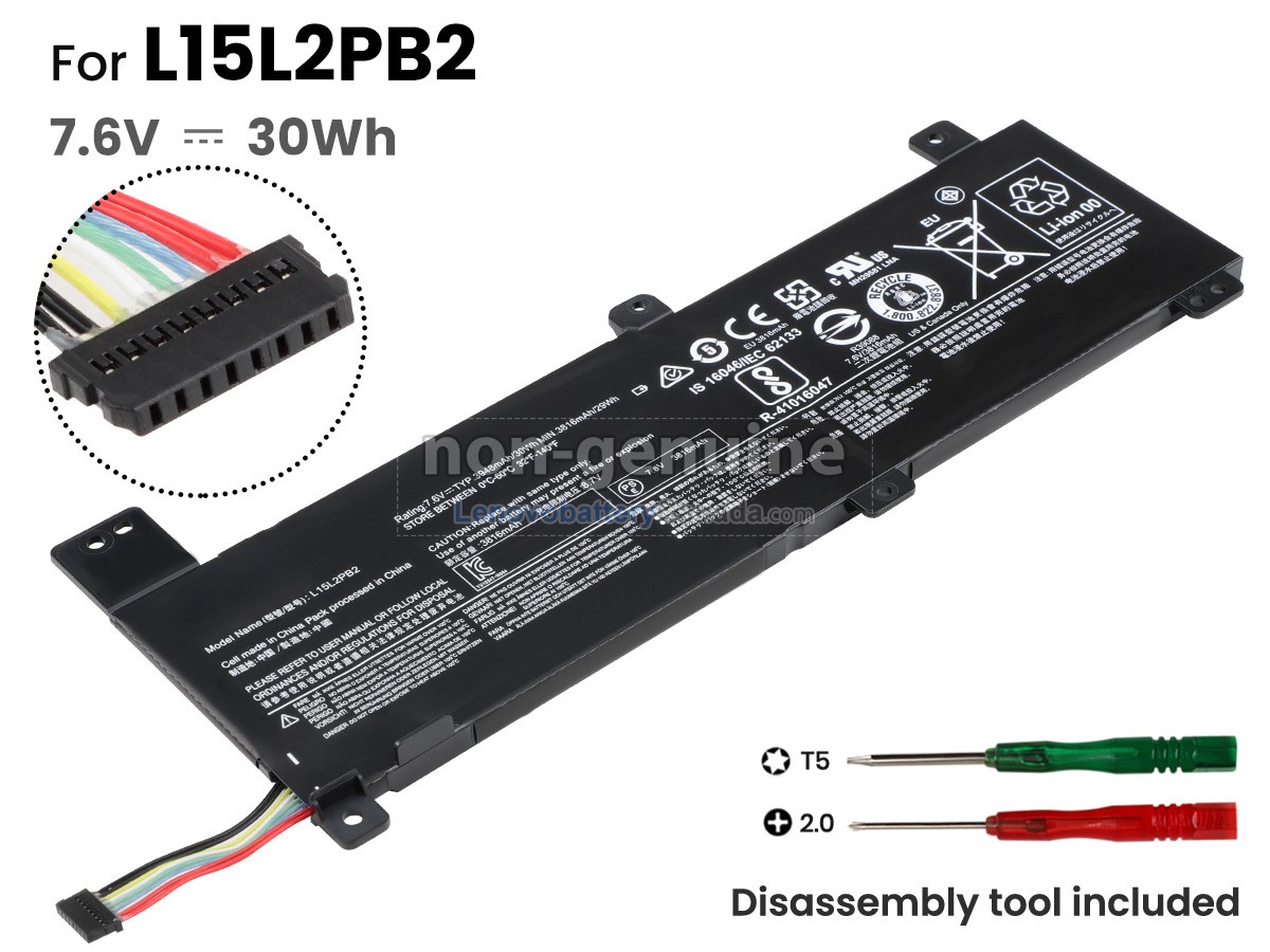 Replacement battery for Lenovo 5B10K87712
