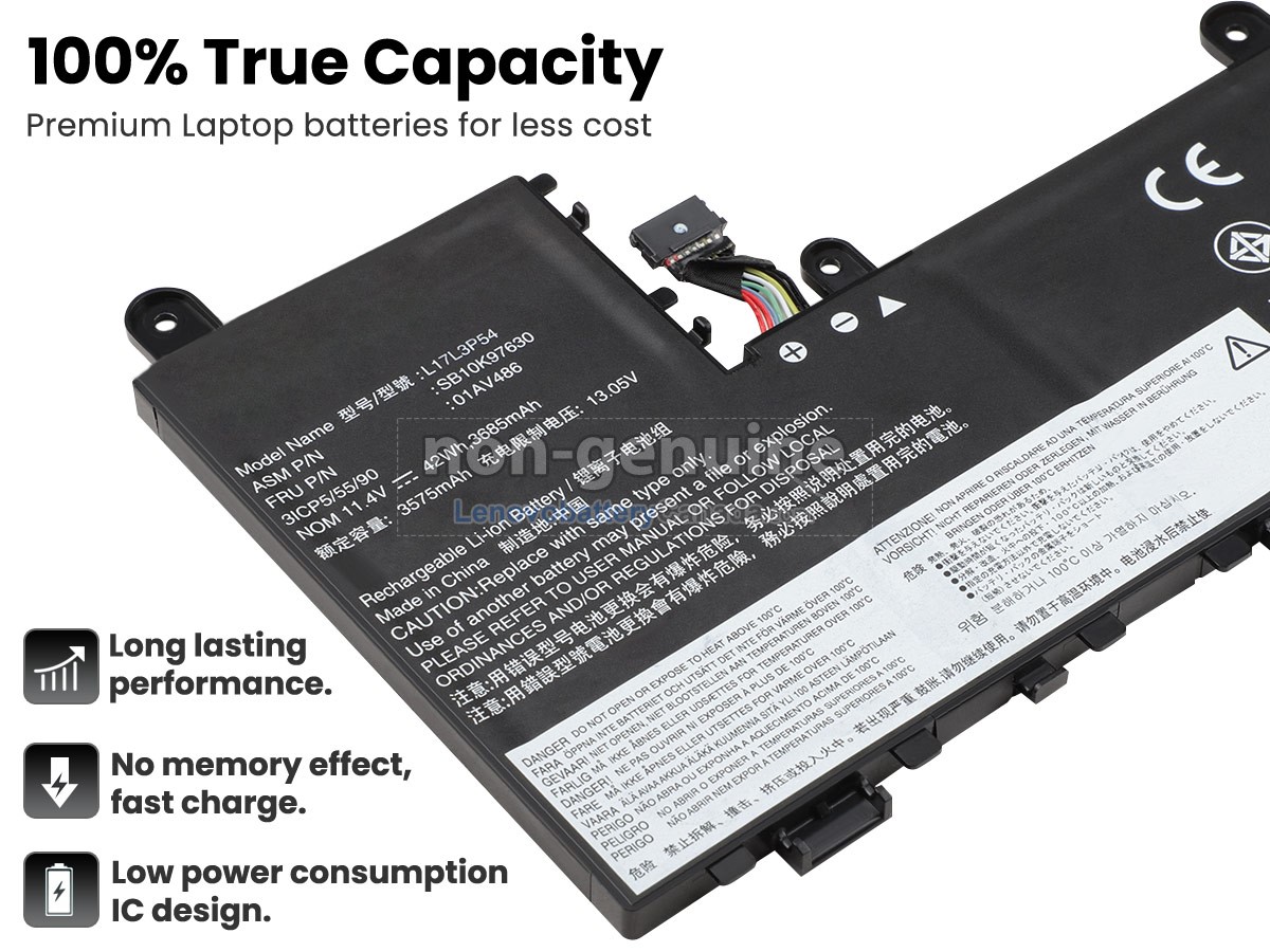 Replacement battery for Lenovo SB10K97631