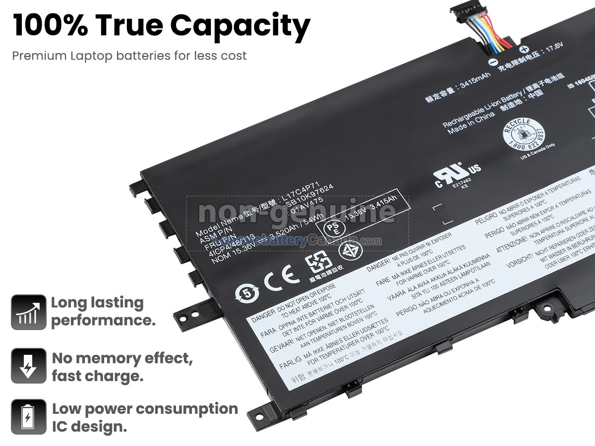Replacement battery for Lenovo ThinkPad X1 YOGA 2018