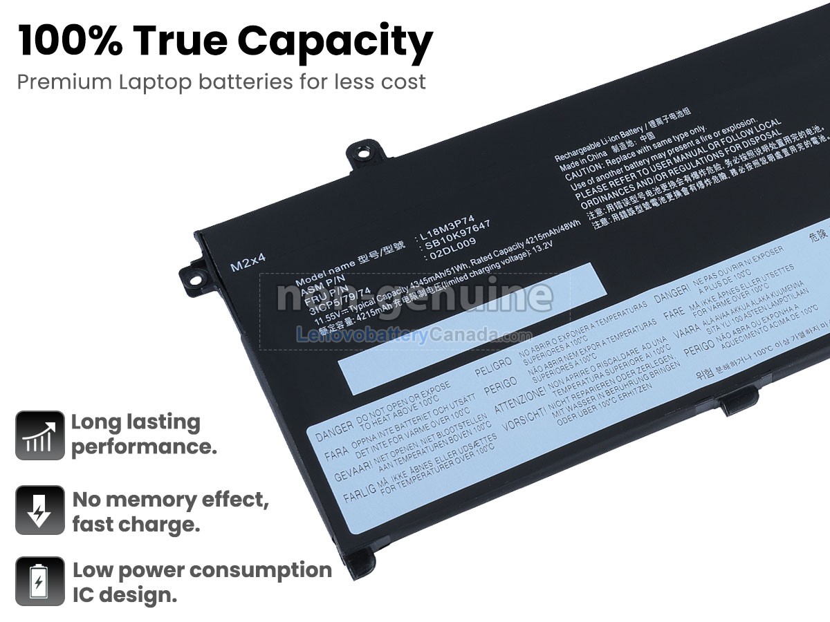 Replacement battery for Lenovo L18L3P73(3ICP5/80/73)