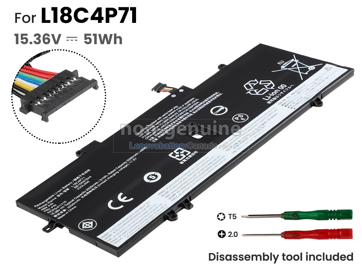 Replacement battery for Lenovo 02DL006